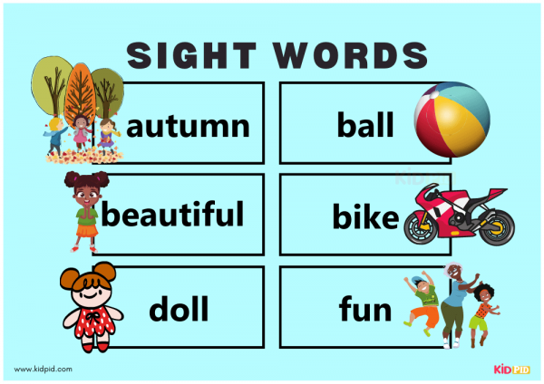 Sight Words Amber Flashcards