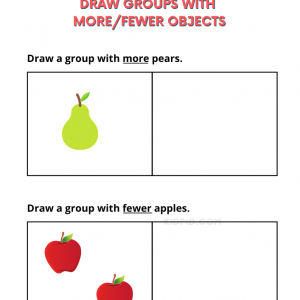 More or Less Objects Worksheets for Kindergarten
