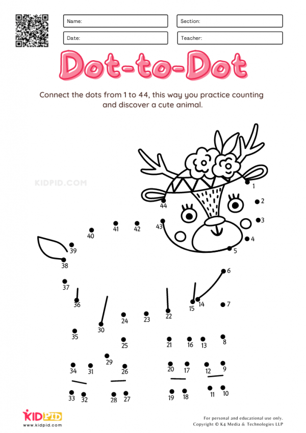 Connect the Dots Free Printable Worksheets for Kids