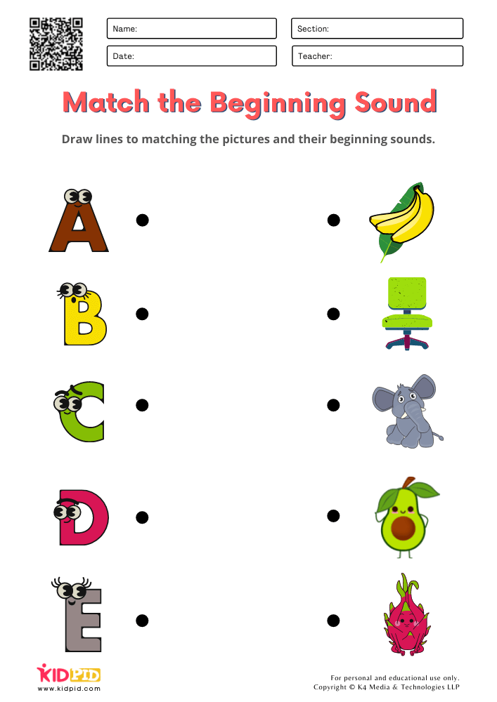 Free Letter Sound Matching Worksheets