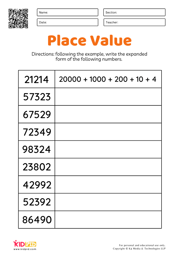 what is expanded form 4th grade