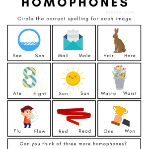 Homophones Worksheets for Grade 1