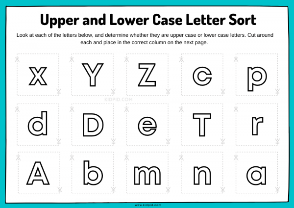 Uppercase and Lowercase Letters Sorting Worksheet