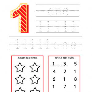 Tracing and Writing Number & Words 1-9 Worksheets
