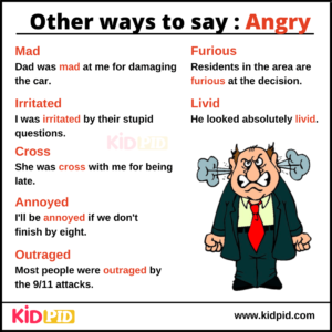 Angry - Synonyms Words with Examples