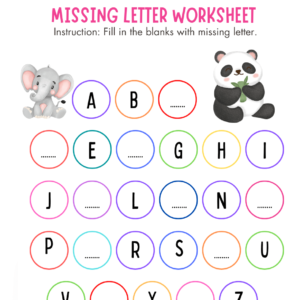 Fill in Missing Alphabet Letters Worksheet