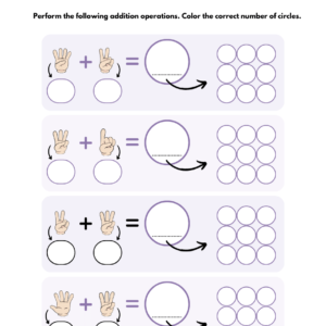 Counting and Addition Worksheet for Kindergarten