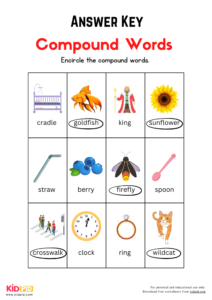 Identify and Circle the Compound Words Worksheet for Grade 1 - Kidpid