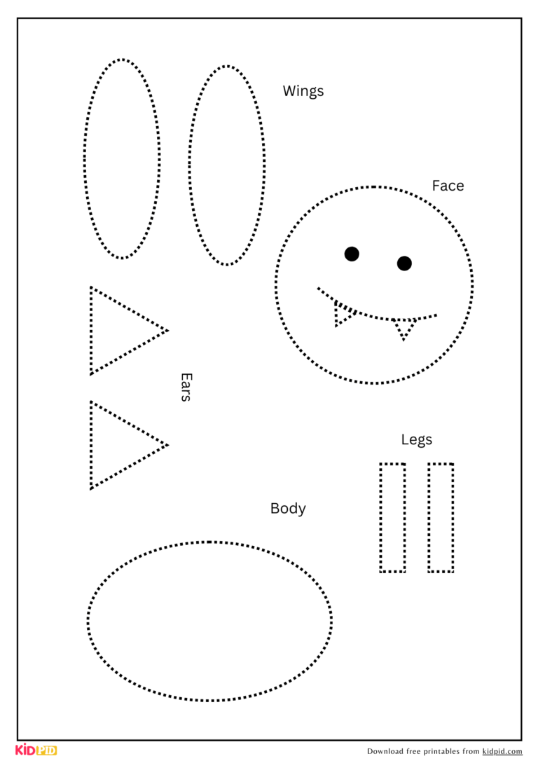 Shape Bat Cut Out Printable for Kids: Coloring & Puzzle Activity - Kidpid