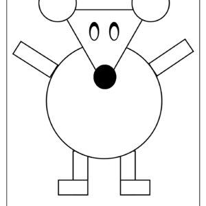Shape Mouse Cut-Out Printable: Kids Coloring and Puzzle Fun Activity