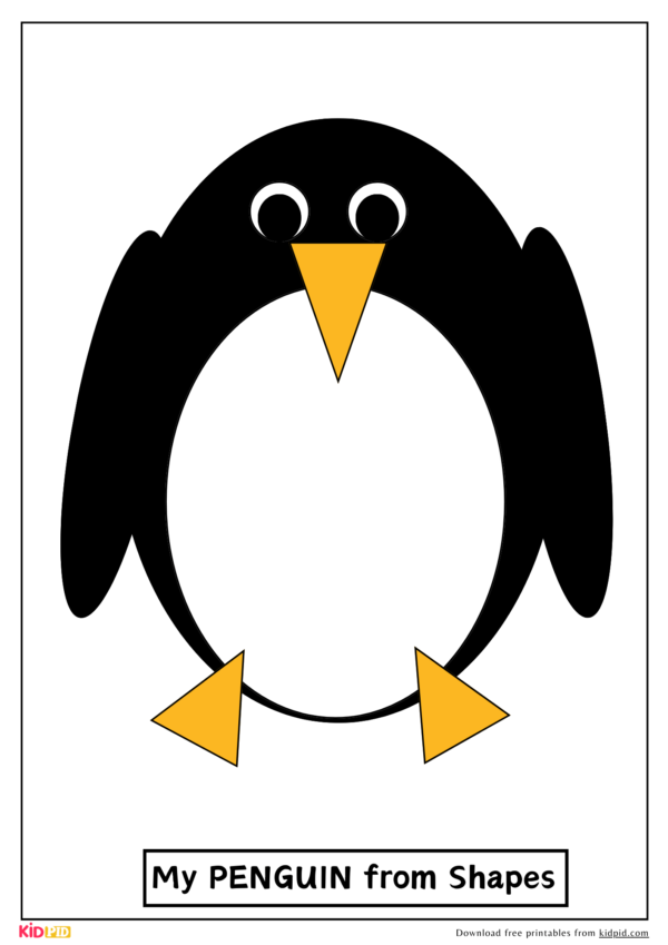 Printable Penguin Shape Cut-Outs: Coloring and Puzzle Fun for Children