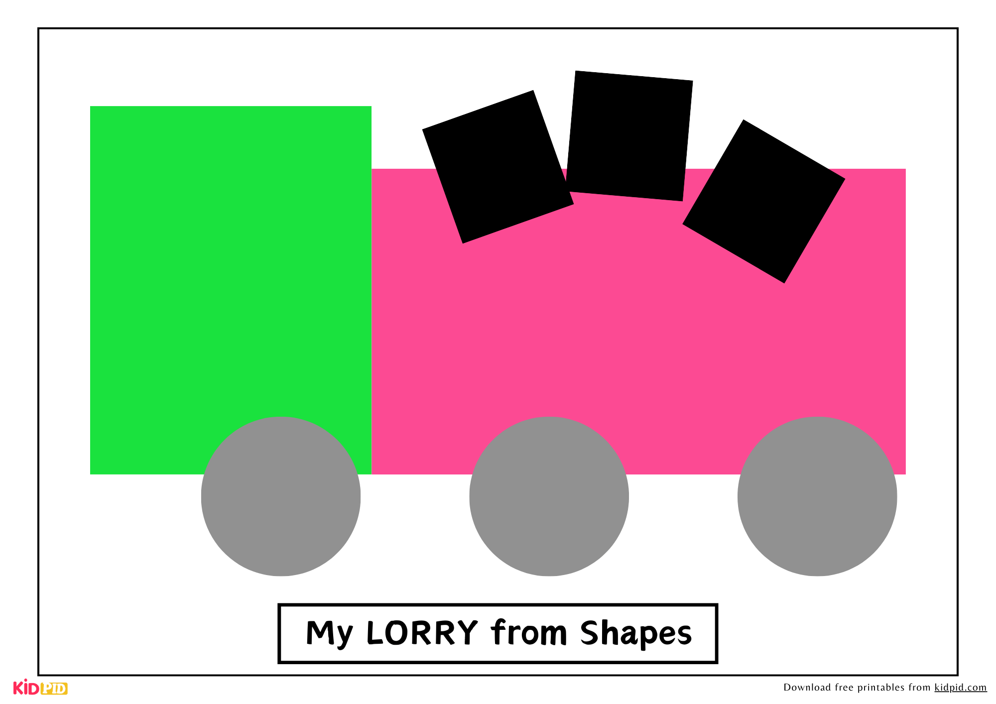 Lorry Shape Cut-Out Activity: Printable Coloring & Puzzle Sheets for Kids