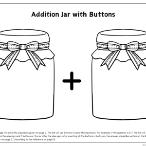 Addition Jar with Buttons - Free Printable