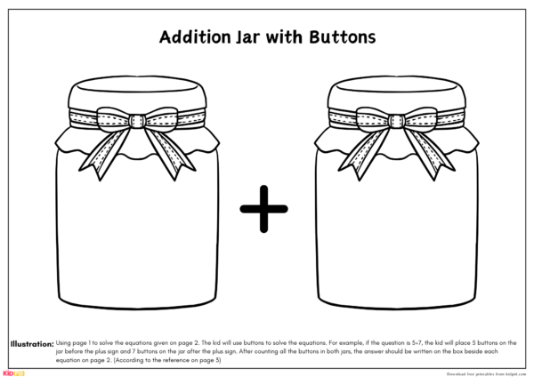 Addition Jar with Buttons - Free Printable