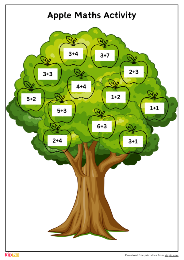 Apple Math Tree Learning Activity