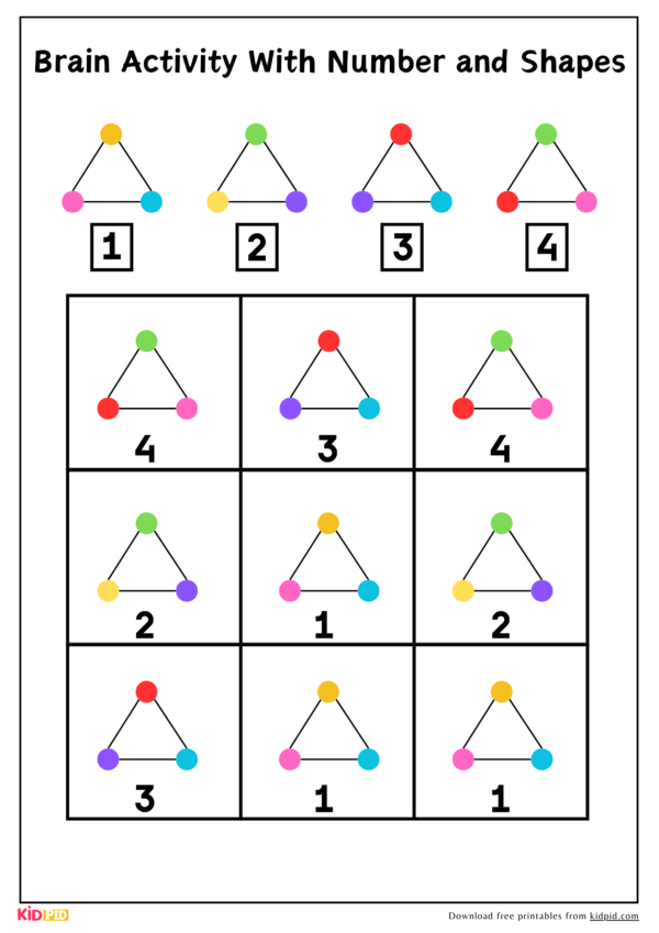 Brain Activity With Number and Shapes