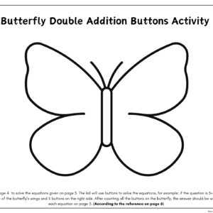 Butterfly Double Addition Buttons Printable Activity