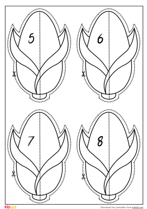 Corn Puzzle Counting Cut Out Printable Activity