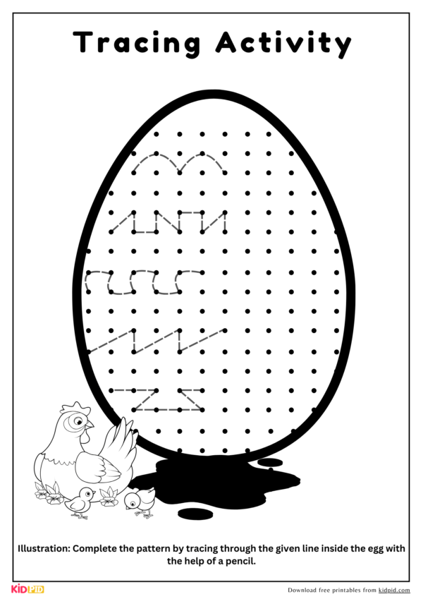Easter Tracing & Coloring Activities For Kids - Free Printable