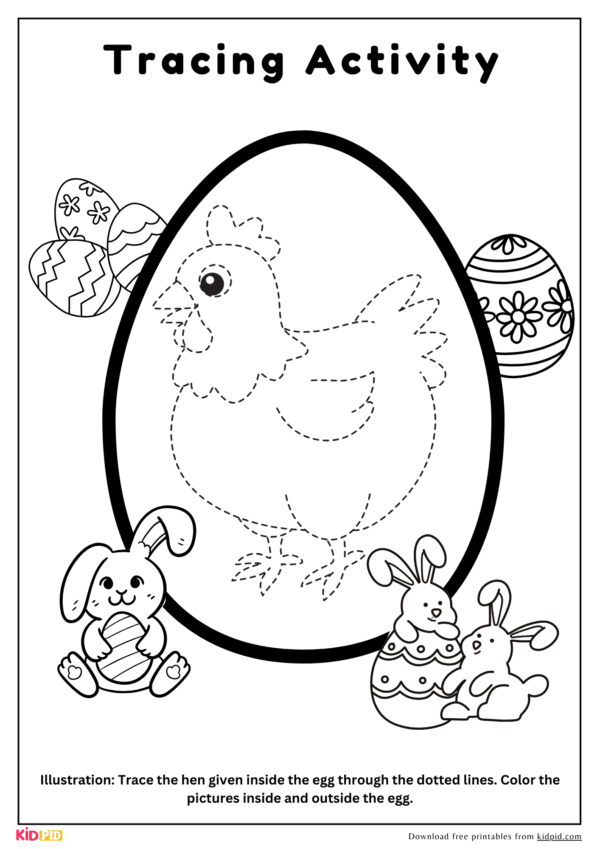 Easter Tracing & Coloring Activities For Kids - Free Printable