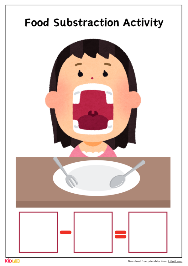 Food Subtraction Math Activity Printable