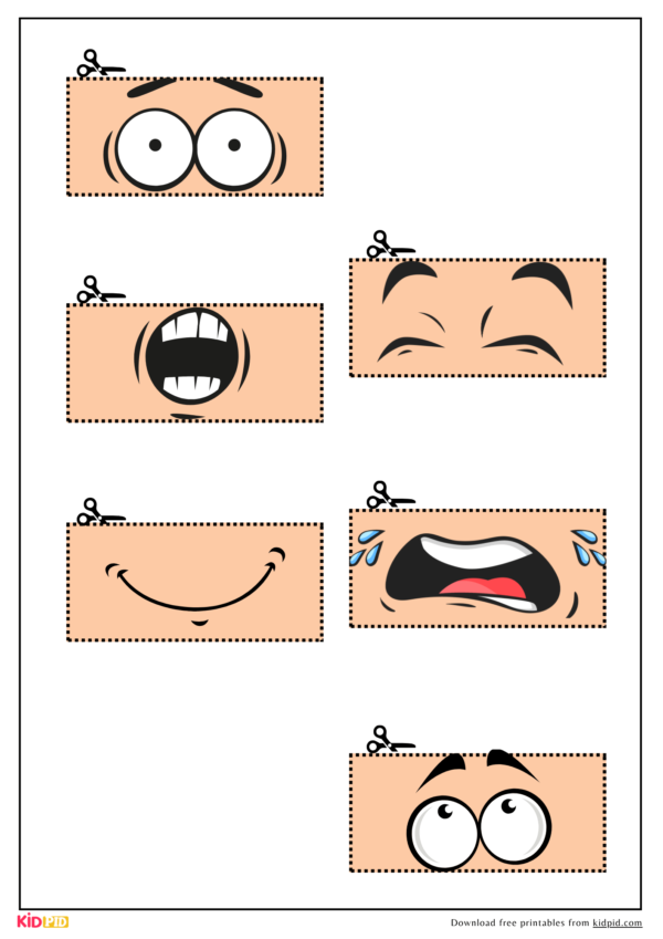 Human Face Emotions - Cutout Printable Activity