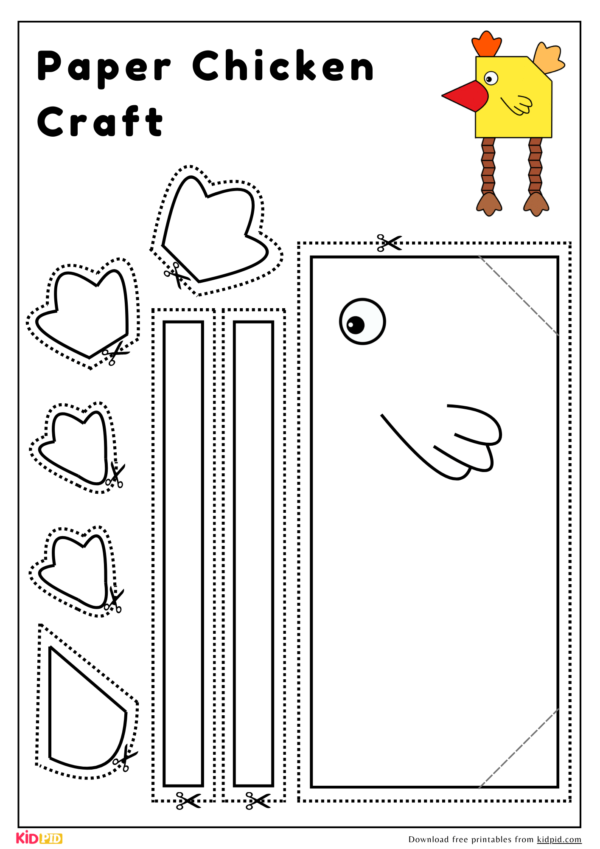 Paper Chicken Craft For Easter