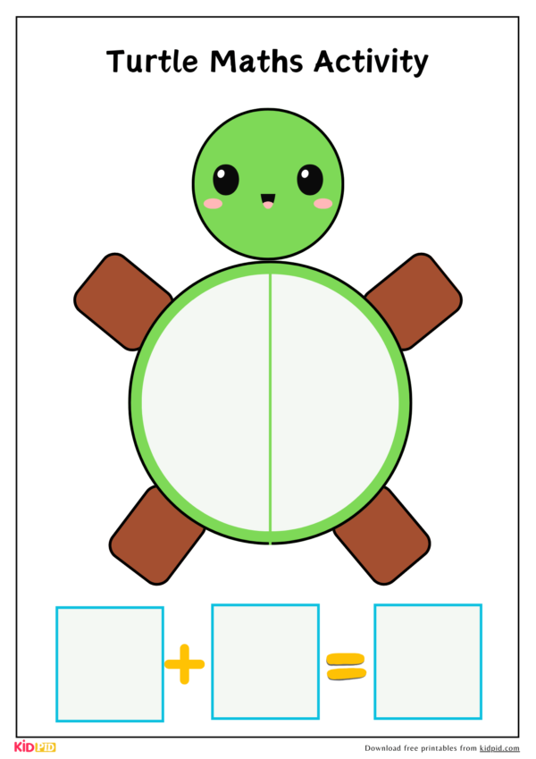 Turtle Addition Math Template Activity
