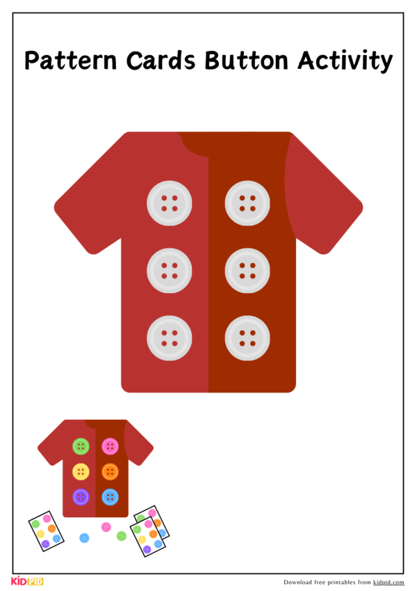 Pattern Cards Button Activity For 3 Years Old Kids