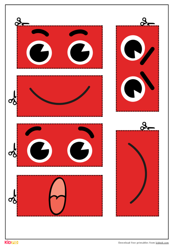 Apple Face Expressions - Printable Emotions Activity