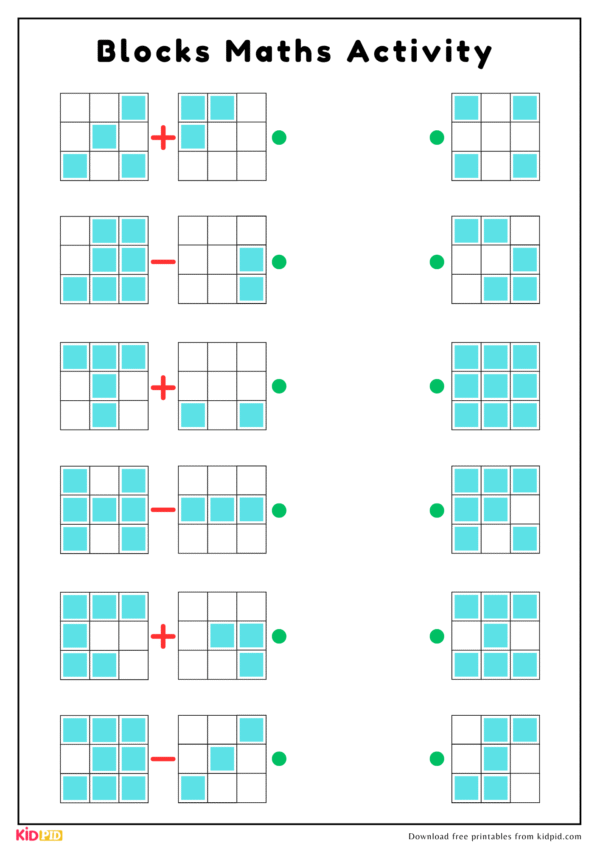 Blocks Math Logical Worksheet Activity