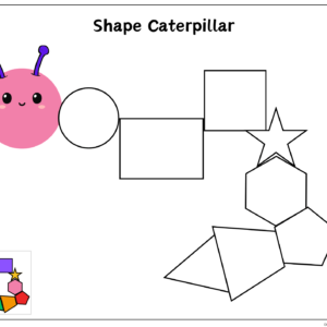 Caterpillar Shape Matching Cut Out Printable
