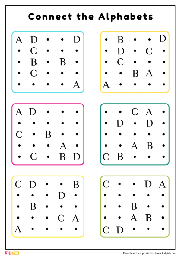 Connect the Alphabets Game Activity For Play Schools