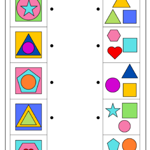 Connect The Shapes - Matching Activity For Kindergarten
