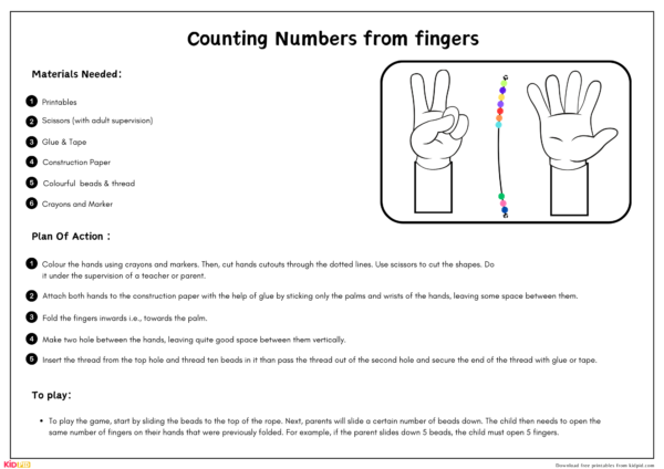 Counting Hands Number Learning Activity for Preschool