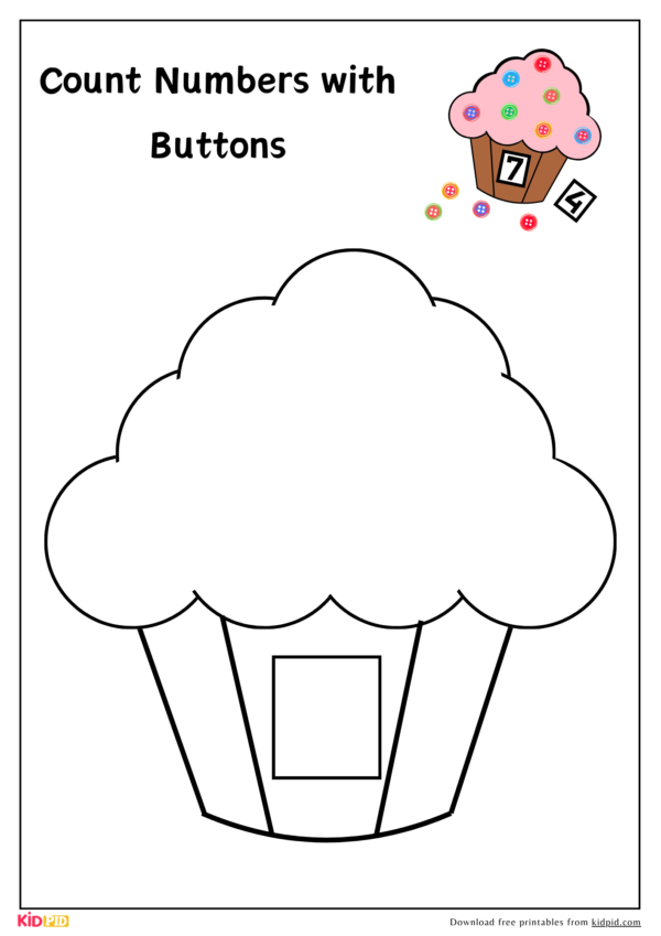 Cupcake Counting Math Activity With Buttons