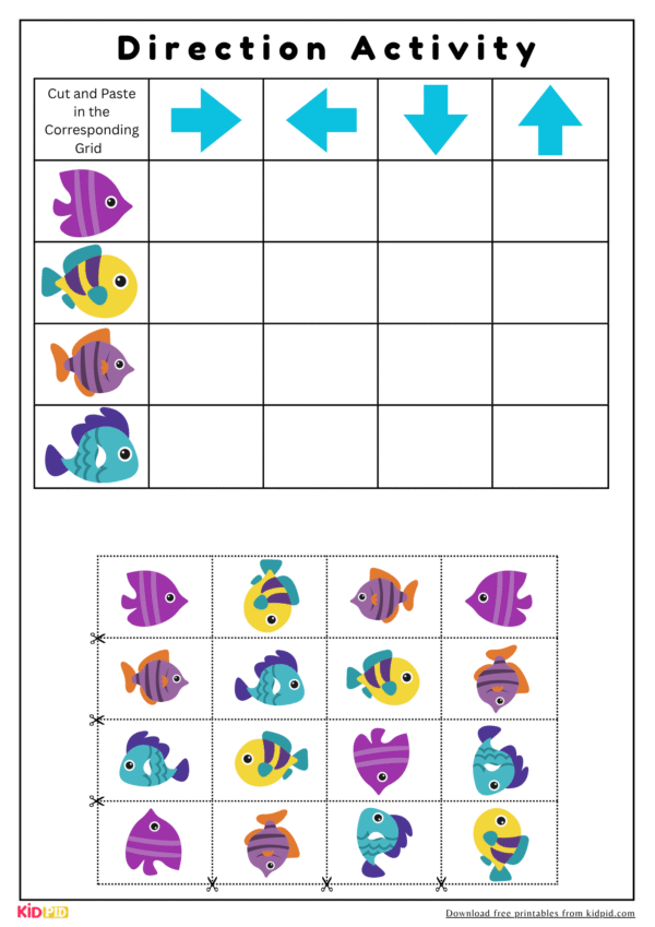 Direction Game Activity For Kids - Free Template