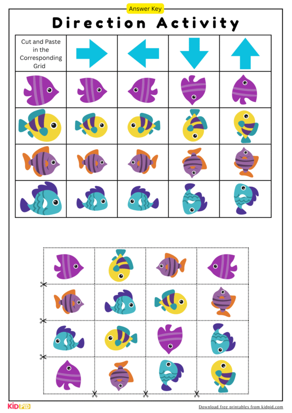 Direction Game Activity For Kids - Free Template