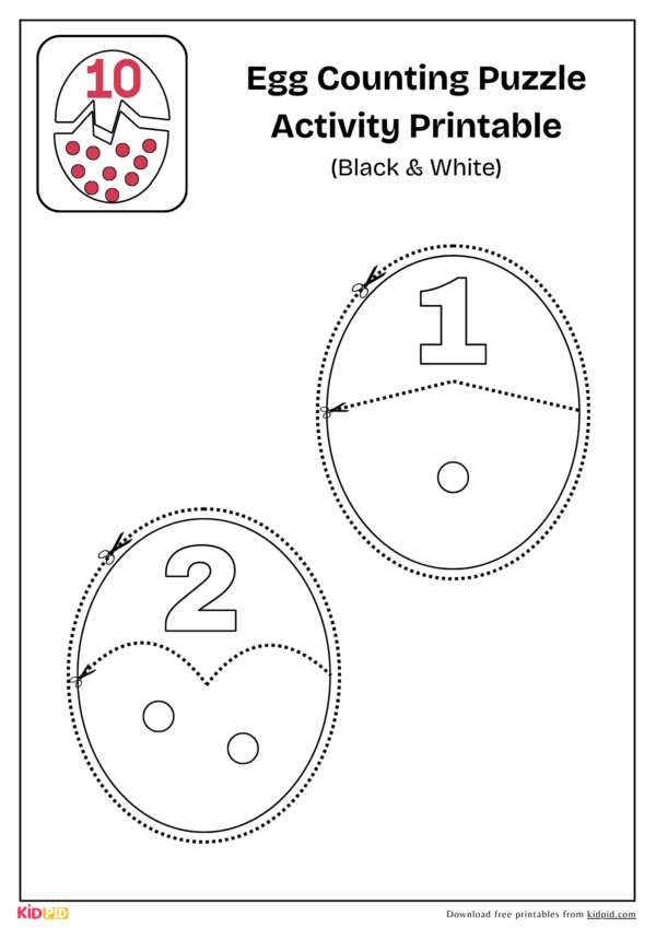 Egg Counting Puzzle Printable Activity