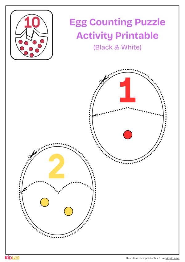 Egg Counting Puzzle Printable Activity