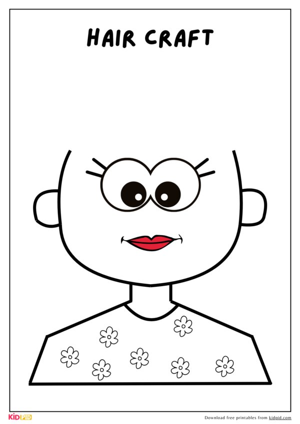 Leaf Hair Art & Craft Printable Activity For Kids