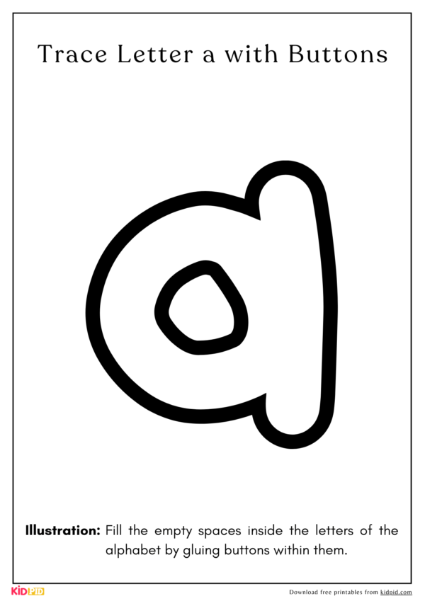 Lowercase Alphabet Tracing Printable With Buttons