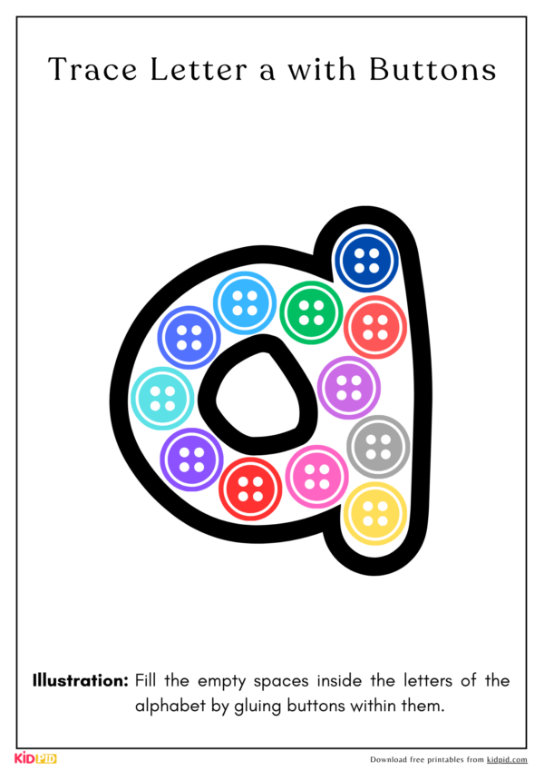 Lowercase Alphabet Tracing Printable With Buttons