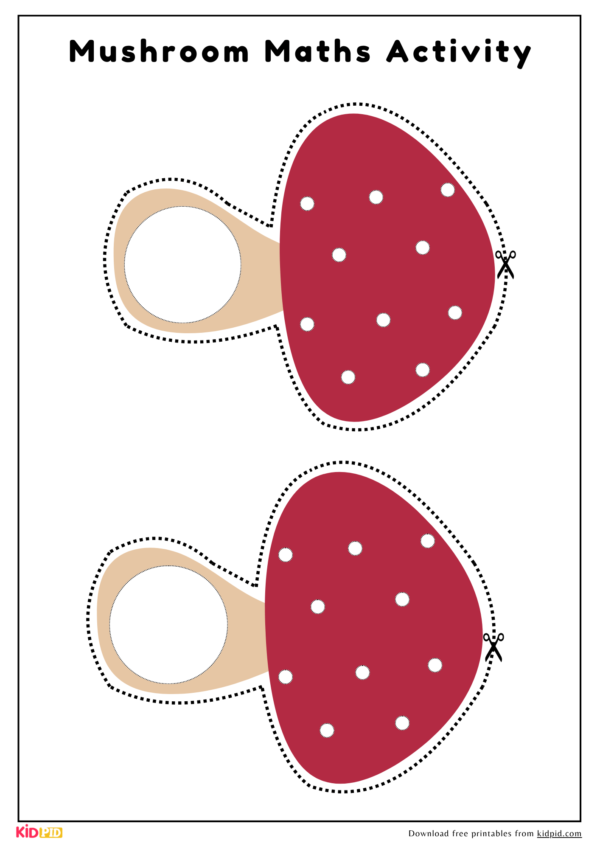 Mushrooms Addition Printables Game Activity