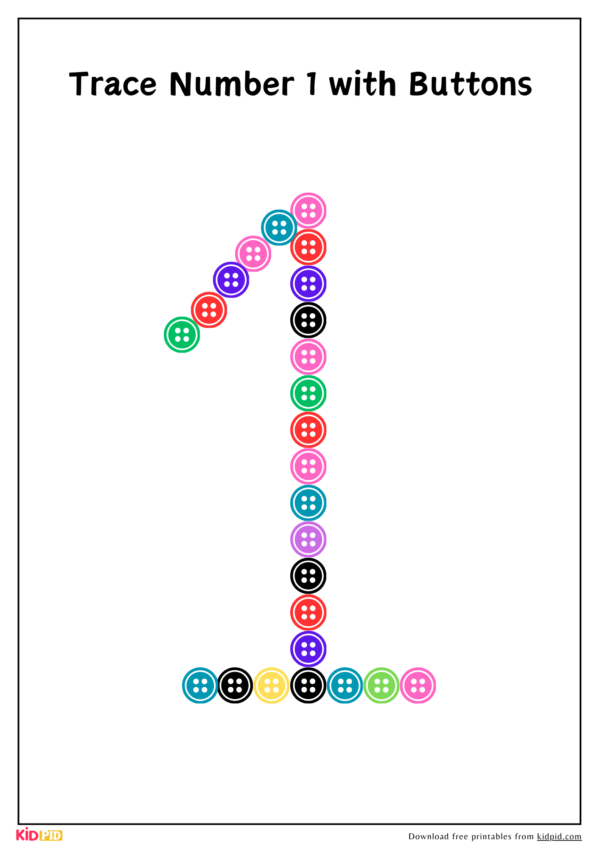 Numbers 1-10 Button Placing Fine Motor Skills Activity