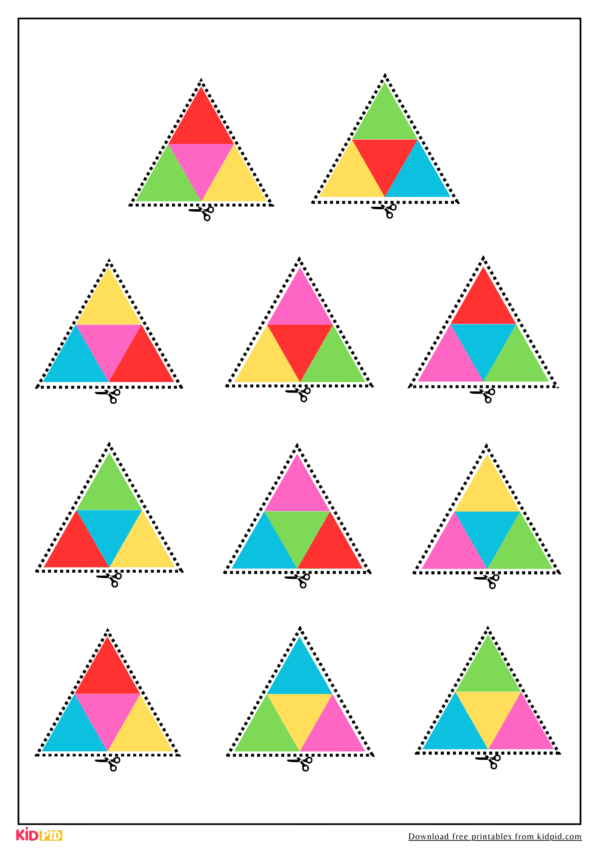 Printable Shape Pattern Brain Development Worksheets
