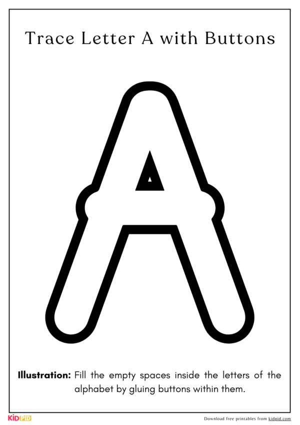 Uppercase Alphabet Tracing With Buttons