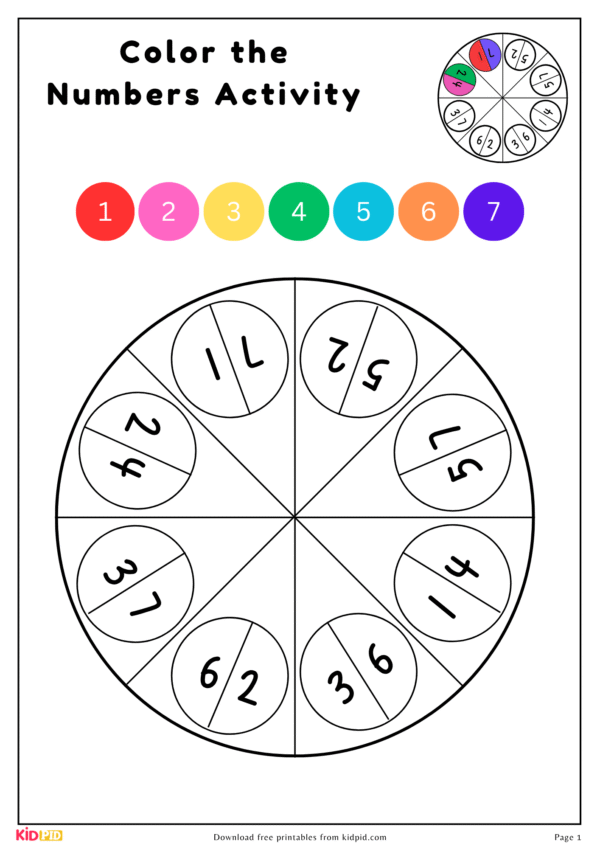Color Recognition Numbers Activity For Kids