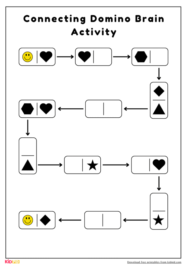 Connecting Domino Brain Teaser Activity For Grade 1