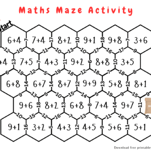 Free Printable Math Maze Activity For Kids